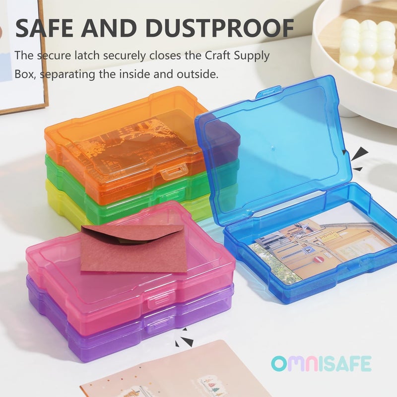 OMNISAFE 4x6 Photo Storage Cases, 6 Inner Colorful Plastic Craft Storage Container, Acid-Free Box for Pictures, Crafts, Scrapbooking, Photo Keeper - Image 5